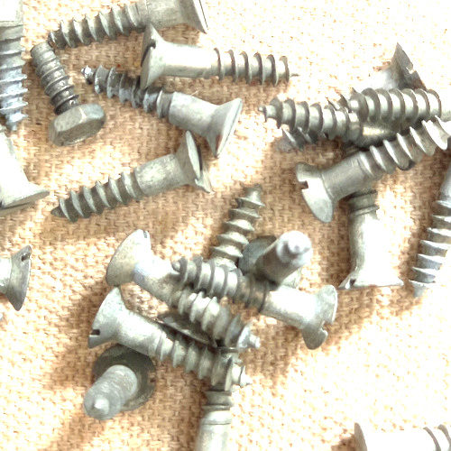 #7 x 3/4" vintage NOS galvanized slotted countersunk screw