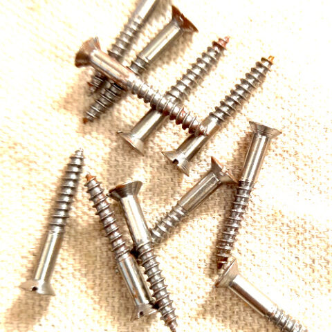 #5 x 1″ (3.2x25mm) Vintage NOS Slotted Steel Wood Screws Countersunk (ANTS-040)