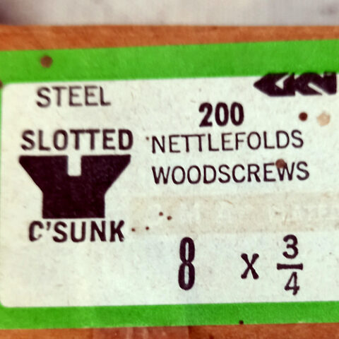 Vintage NOS #8 x 3/4 inch steel slotted screw