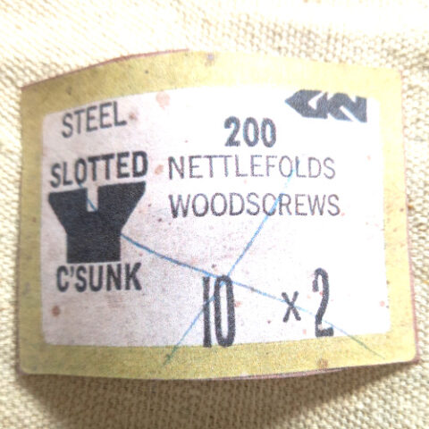 #10 x 2" vintage rusty NOS slotted steel countersunk wood screw