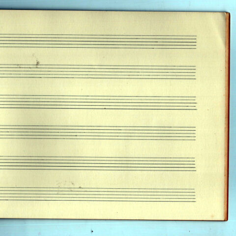 Vintage NOS blank sheet music notebook with blank manuscript pages