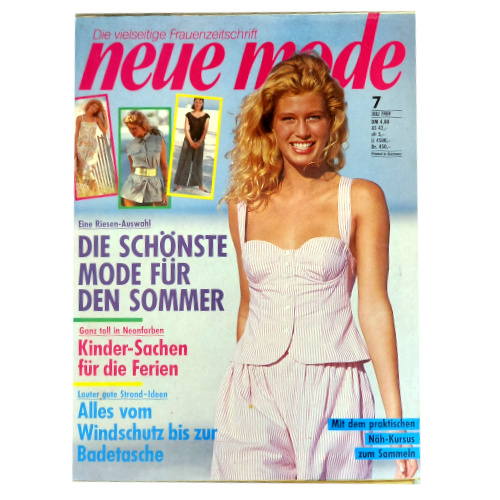 Neue Mode July 1989 German sewing magazine with sewing pattern