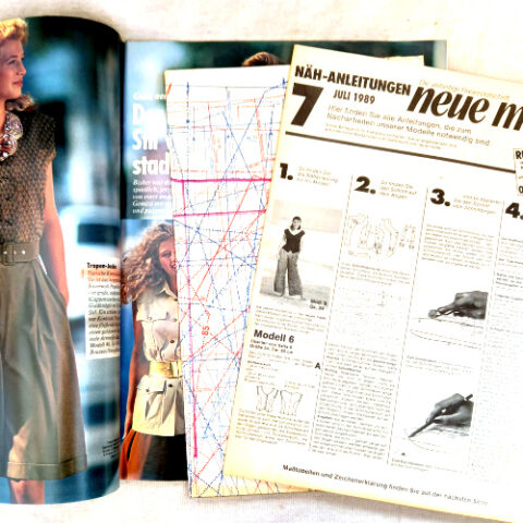 Neue Mode July 1989 German sewing magazine with sewing pattern
