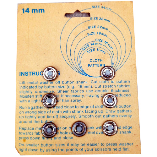 14mm Korbond self cover buttons x7