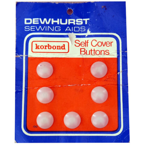 14mm Dewhurst Self Cover Buttons x7 (BUT-107) Original Packaging