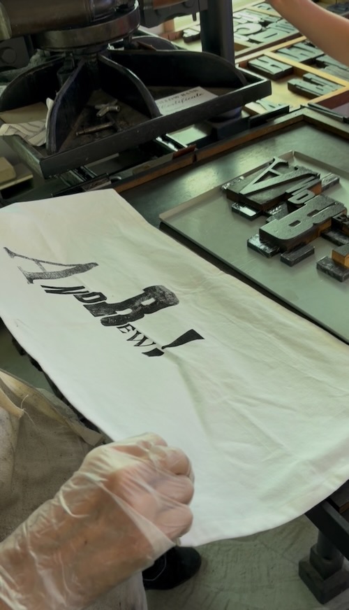 Hands-on fabric printing at Willow Bank Heritage Village.