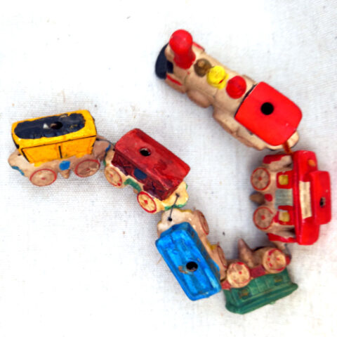 Vintage 1950s M-G Japan porcelain Choo Choo Train birthday cake topper