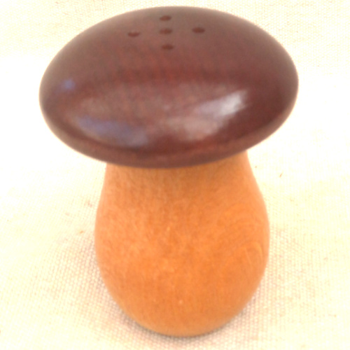 Wooden mushroom-shaped toothpick holder