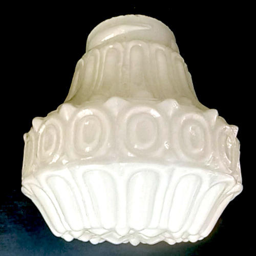 Retro textured milk glass lamp shade with screw-in fitting