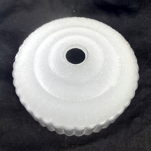 1940s clear frosted and textured glass lamp shade