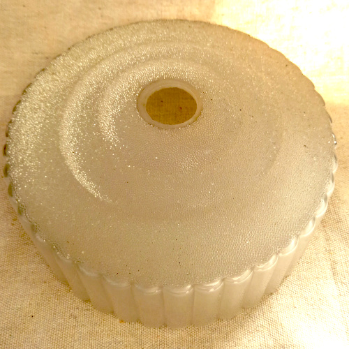 1940s clear frosted and textured glass lamp shade