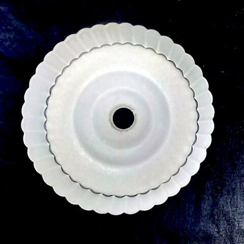 1940s clear frosted and textured glass lamp shade