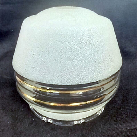 Art Deco Clear and Frosted Globe Lamp Shade with Gold Stripes (LAMP-097)