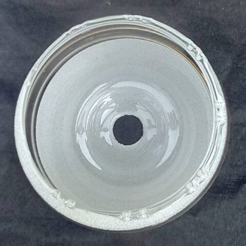 Art Deco clear and frosted globe lamp shade with gold stripes