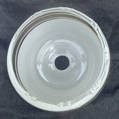 Art Deco clear and frosted globe lamp shade with gold stripes