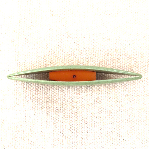 Vintage green marbled celluloid tatting shuttle