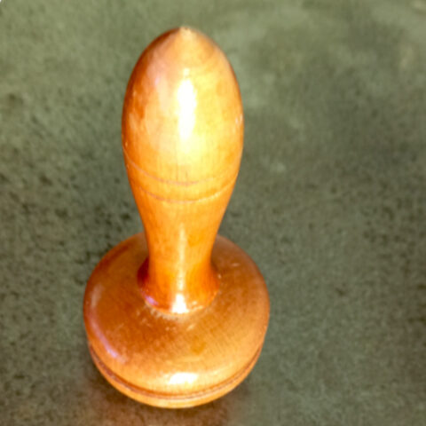 Vintage wooden darning mushroom with groove for sock mending