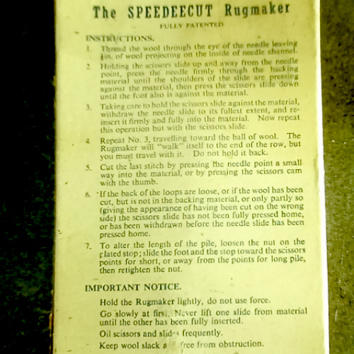 Vintage Speedecut rug making tool