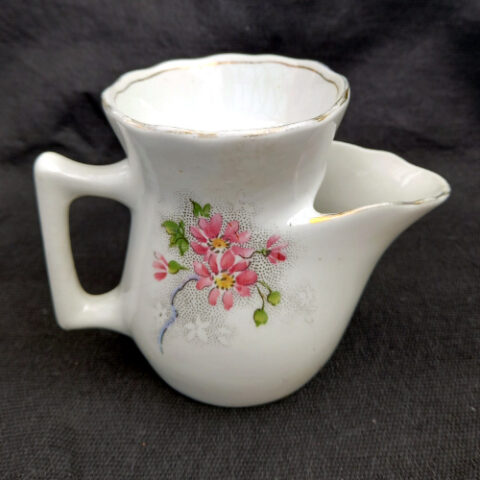 Antique Grimwades Winton shaving mug with hand-painted yellow floral decoration and gold trim