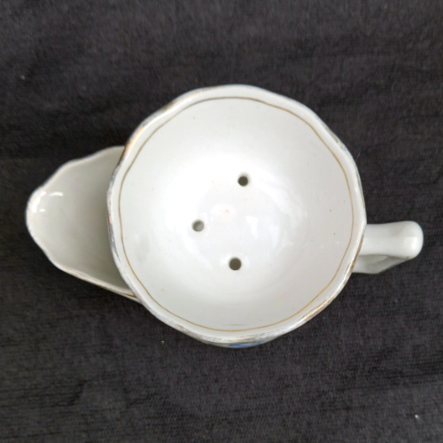 Antique Grimwades Winton shaving mug with hand-painted yellow floral decoration and gold trim