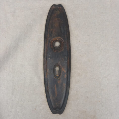 Antique brass door backplate manufactured in 1911, Rd 581065