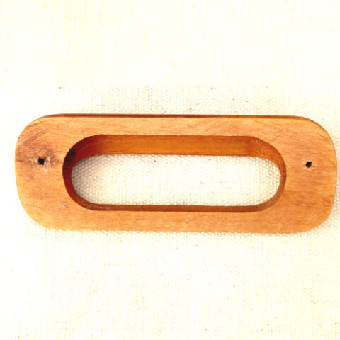 Retro reddish-brown wooden oval flush pull handle