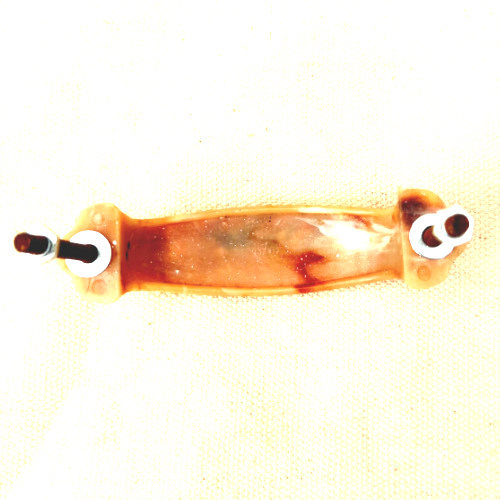 Retro marbled plastic pull handle with 75mm C/C spacing