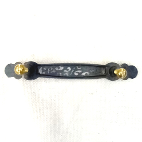 Ornate antique brass pull handle 723 with 76mm centre-to-centre spacing