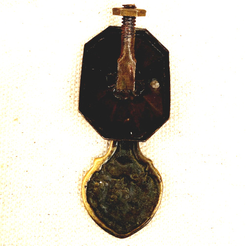 Single screw pull handle made of brass, registered design from 1930