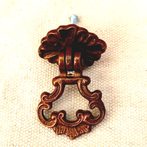 Vintage copper cabinet drop handle for antique furniture