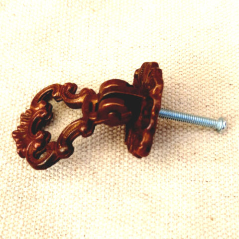 Vintage copper cabinet drop handle for antique furniture