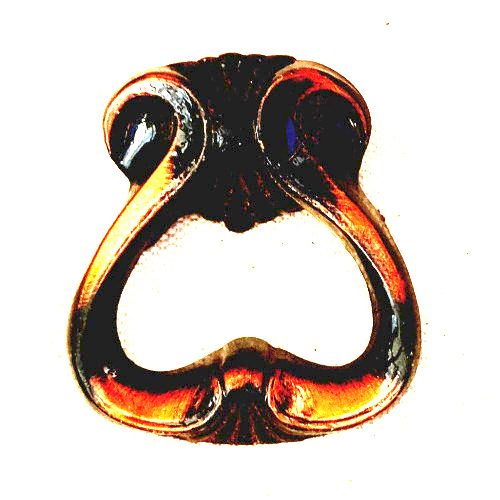 Mid-century copper-tone pull handle for cabinets and furniture