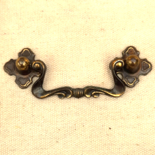 Heavy replica vintage swivel drawer handle with 73mm centre-to-centre spacing