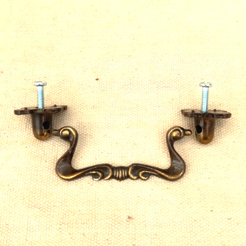 Heavy replica vintage swivel drawer handle with 73mm centre-to-centre spacing