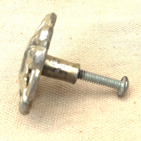 Vintage silver-tone pull knob, 43mm diameter