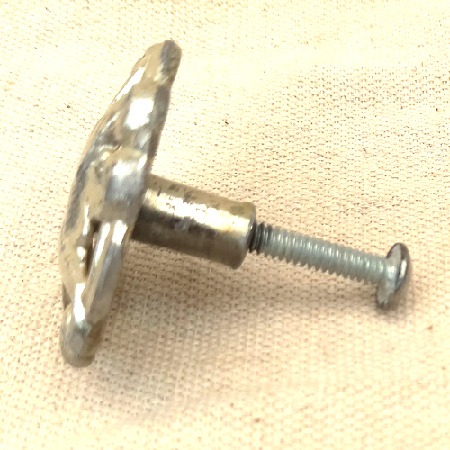 Vintage silver-tone pull knob, 43mm diameter