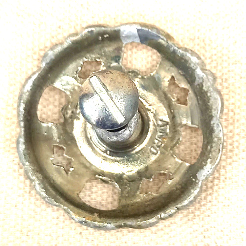 Vintage silver-tone pull knob, 43mm diameter