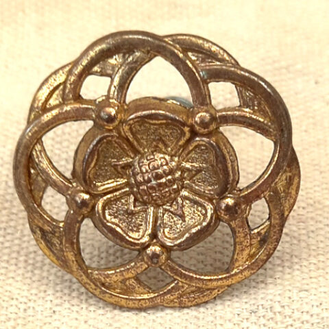 Retro Floral Brass Pull Knob – 40mm Diameter (ANTR-172)