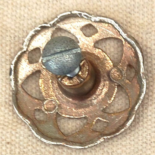 Retro floral brass pull knob, 40mm diameter