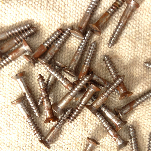 #5 x 3/4 inch vintage NOS steel countersunk wood screw