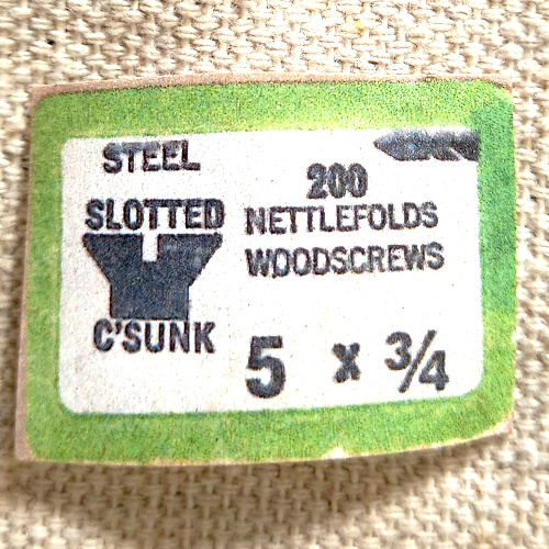 #5 x 3/4 inch vintage NOS steel countersunk wood screw