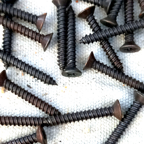 #9 x 1-1/4″ vintage NOS plated bronze antique Pozidrive countersunk screw