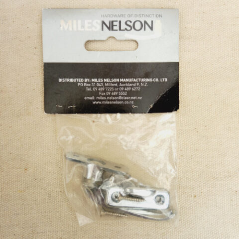 Split Rail left chrome window fastener by Miles Nelson, new old stock