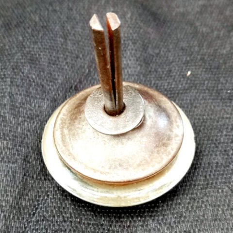 52mm antique glass furniture feet with a slight swivel movement