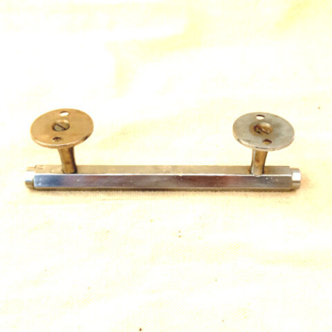 Heavy Art Deco chrome handle with 104mm centre-to-centre fixing holes