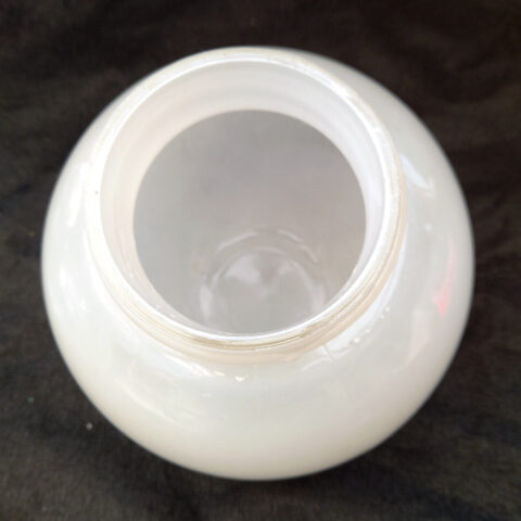 Large vintage white glass globe shade for outdoor light with screw-in fitting