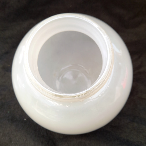 Large vintage white glass globe shade for outdoor light with screw-in fitting