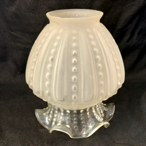 Vintage Frosted and Clear Glass Lamp Shade (LAMP-115)