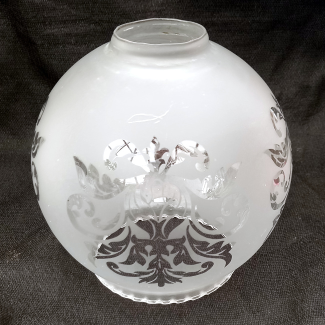 Vintage frosted glass globe-shaped lamp shade