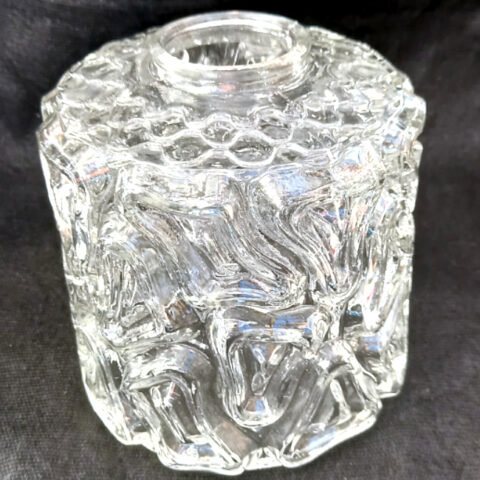 Vintage Clear Pressed Glass Tubular Lamp Shade  (LAMP-117)